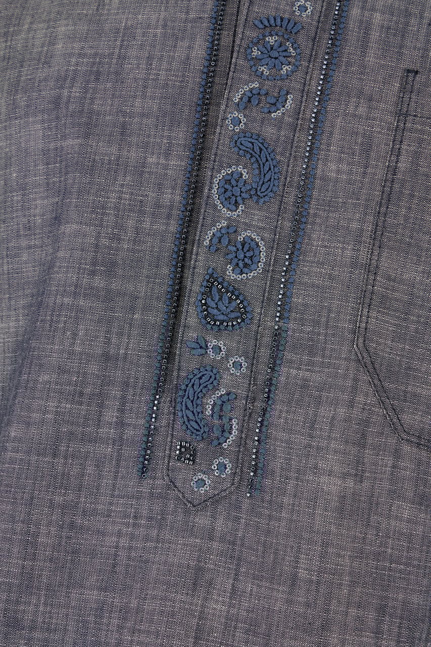 Fendi Fendi Melange grey cotton shirt Grijs