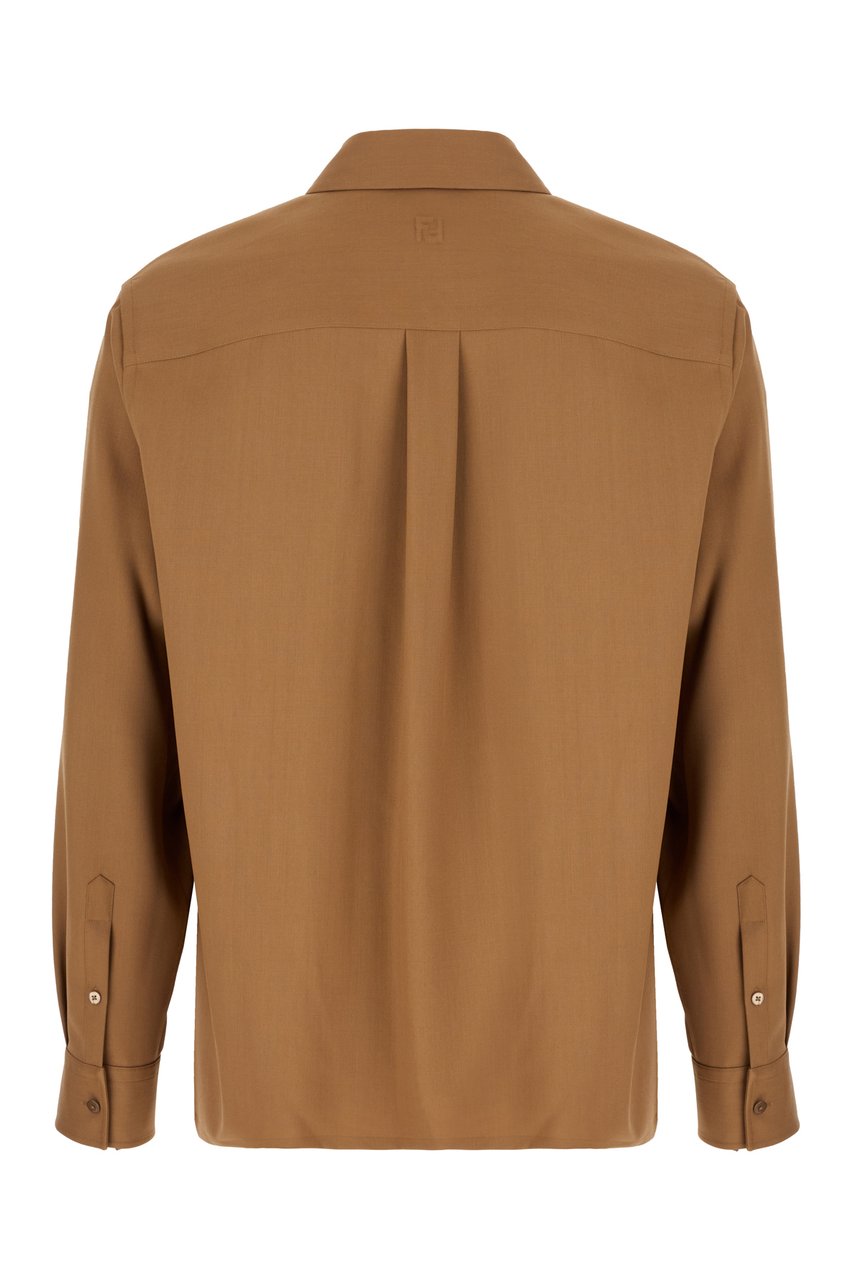 Fendi Fendi Brown wool blend shirt Bruin
