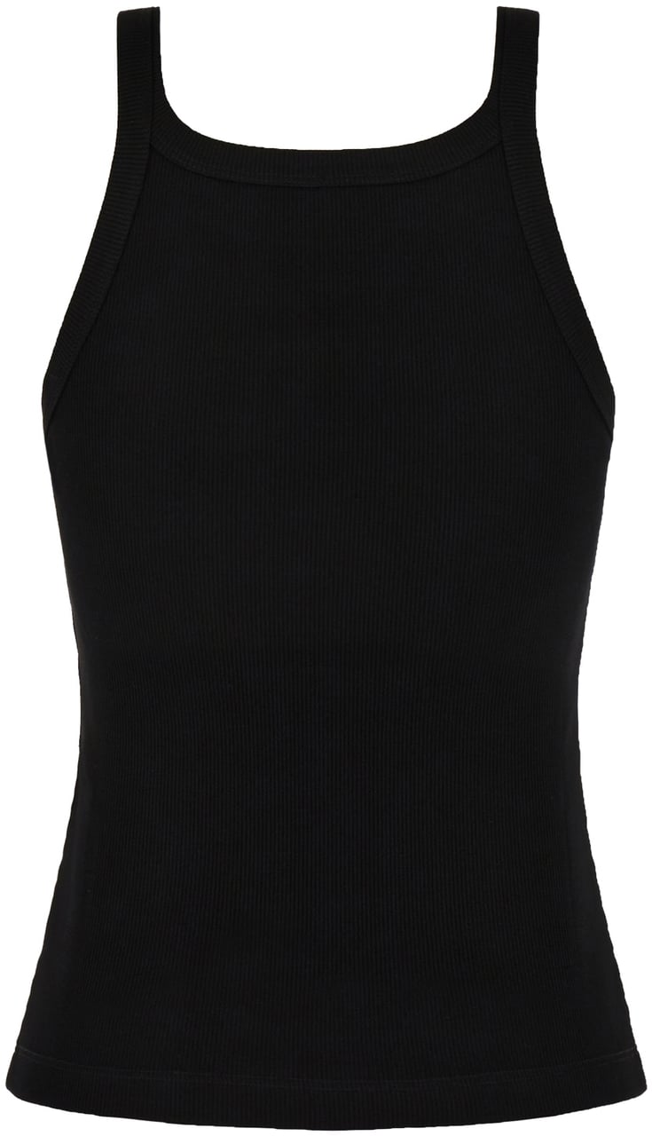 Fendi Fendi Black stretch cotton top Zwart
