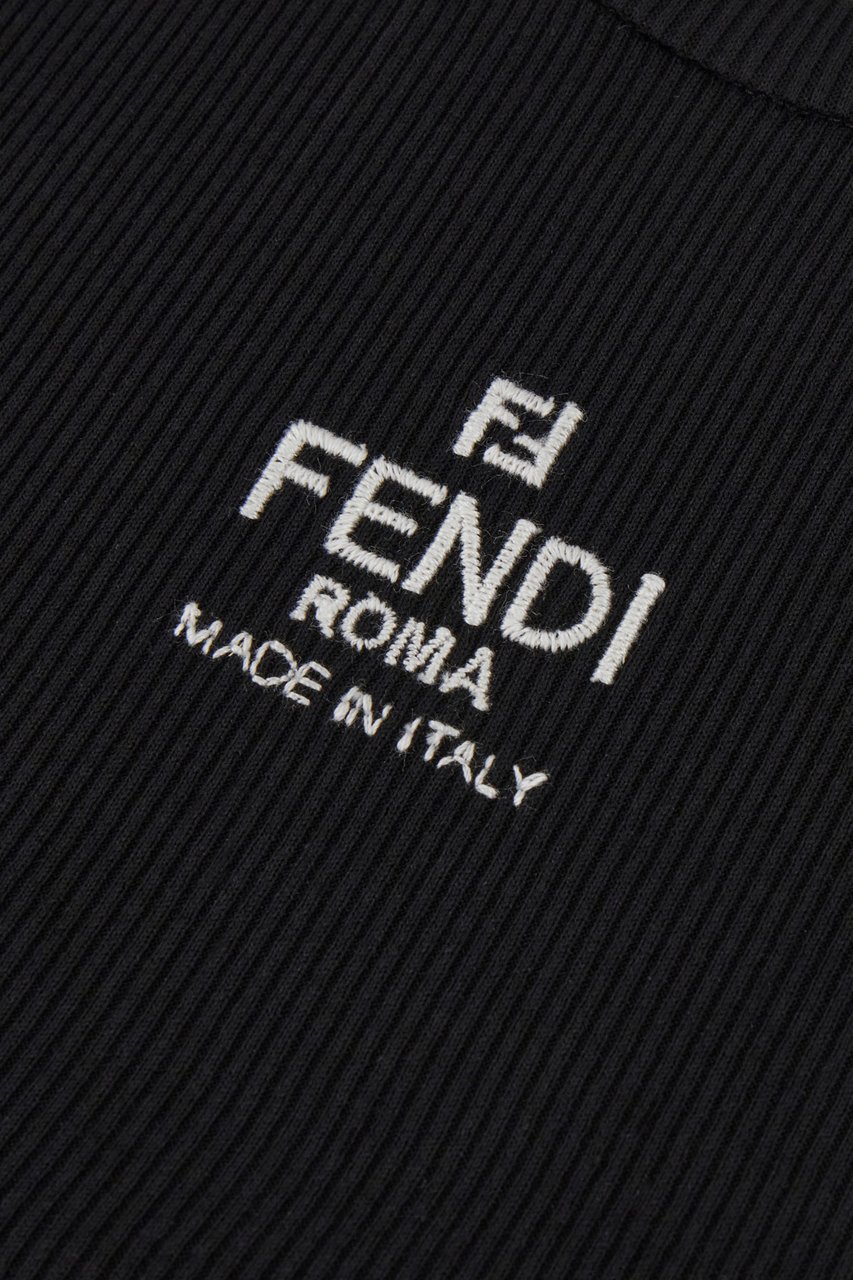 Fendi Fendi Black stretch cotton t-shirt Zwart