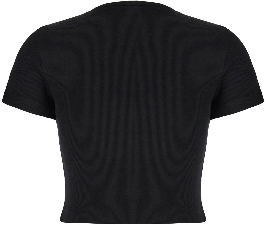Fendi Fendi Black stretch cotton t-shirt Zwart