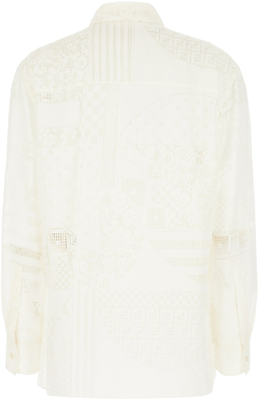 Fendi Fendi Ivory viscose blend shirt Neutraal