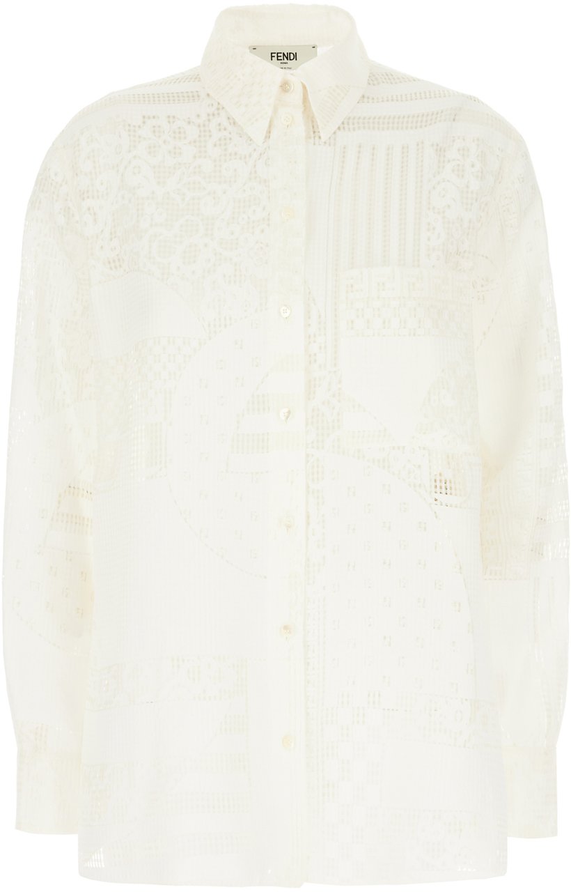 Fendi Fendi Ivory viscose blend shirt Neutraal