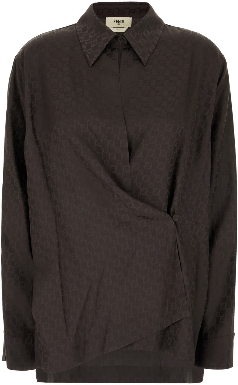 Fendi Fendi Black silk blouse Zwart
