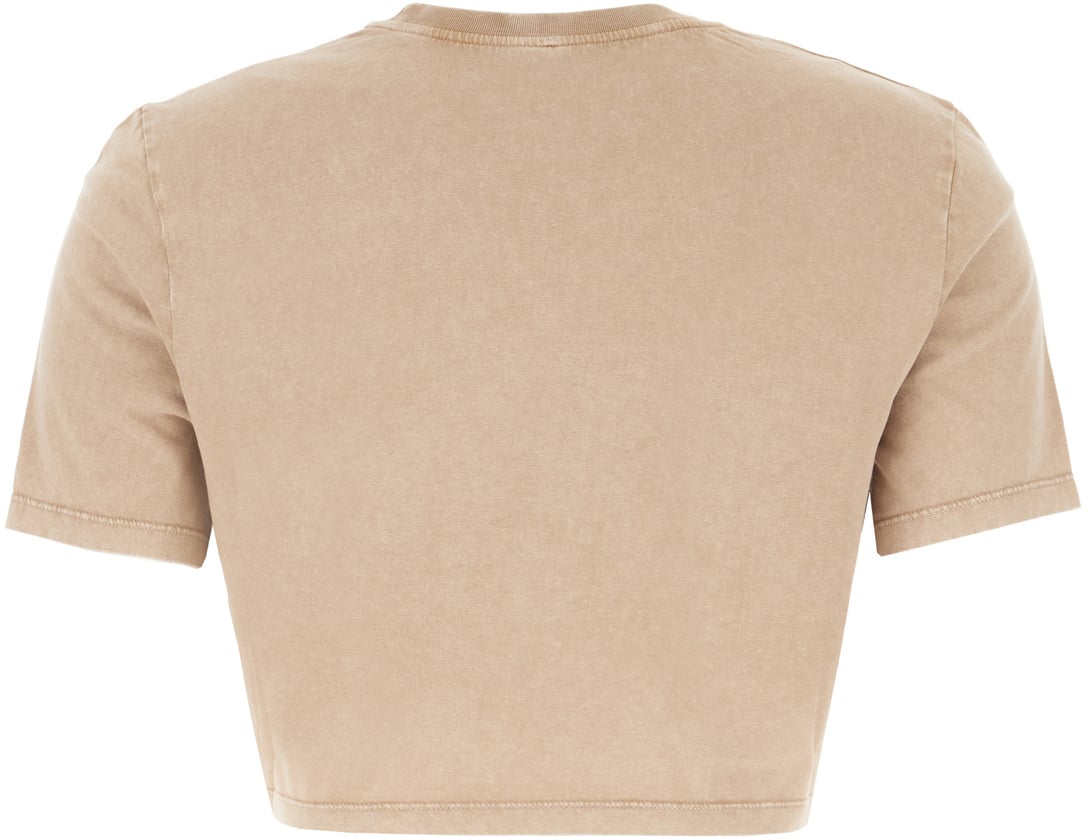 Fendi Fendi Cappuccino in cotton t-shirt Bruin