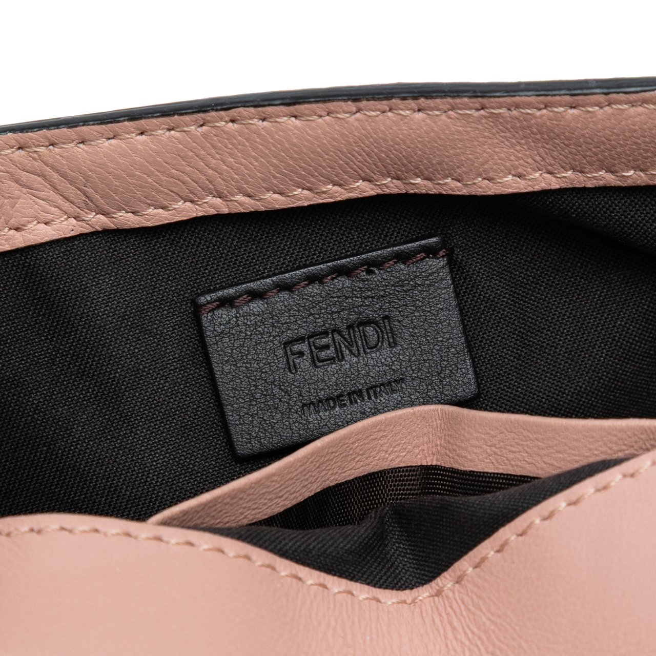 Fendi Mini Zucca Embossed Leather Baguette Satchel Roze