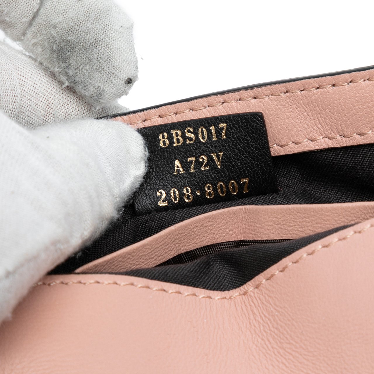 Fendi Mini Zucca Embossed Leather Baguette Satchel Roze