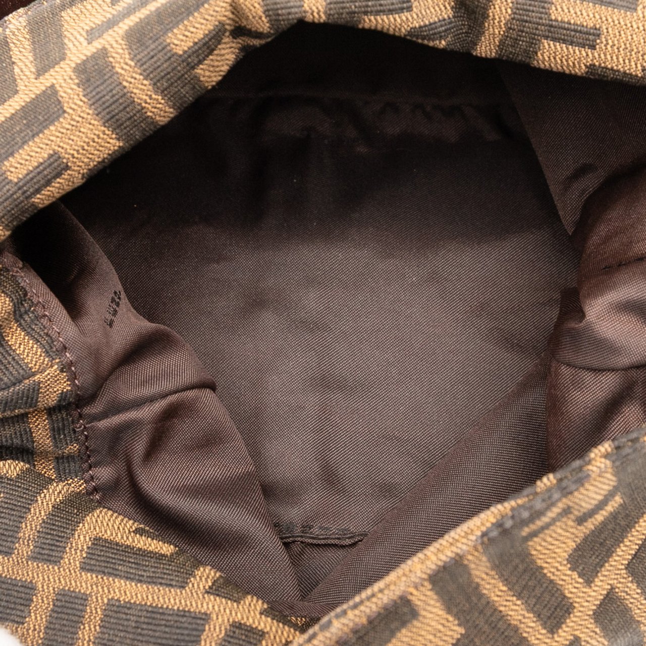 Fendi Zucca Canvas Double Flap Shoulder Bag Bruin