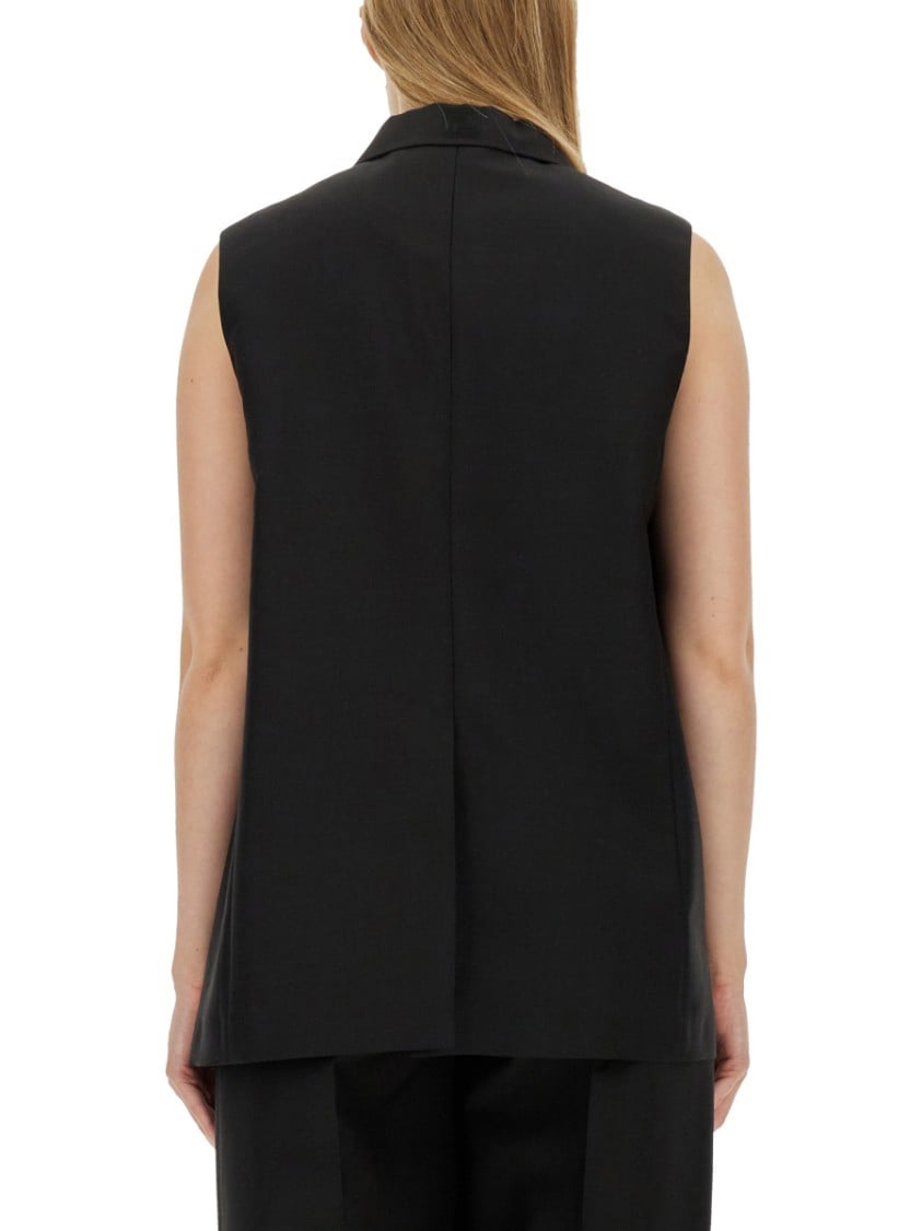 Fendi Black Tailored Vest With Sharp Lapel Zwart