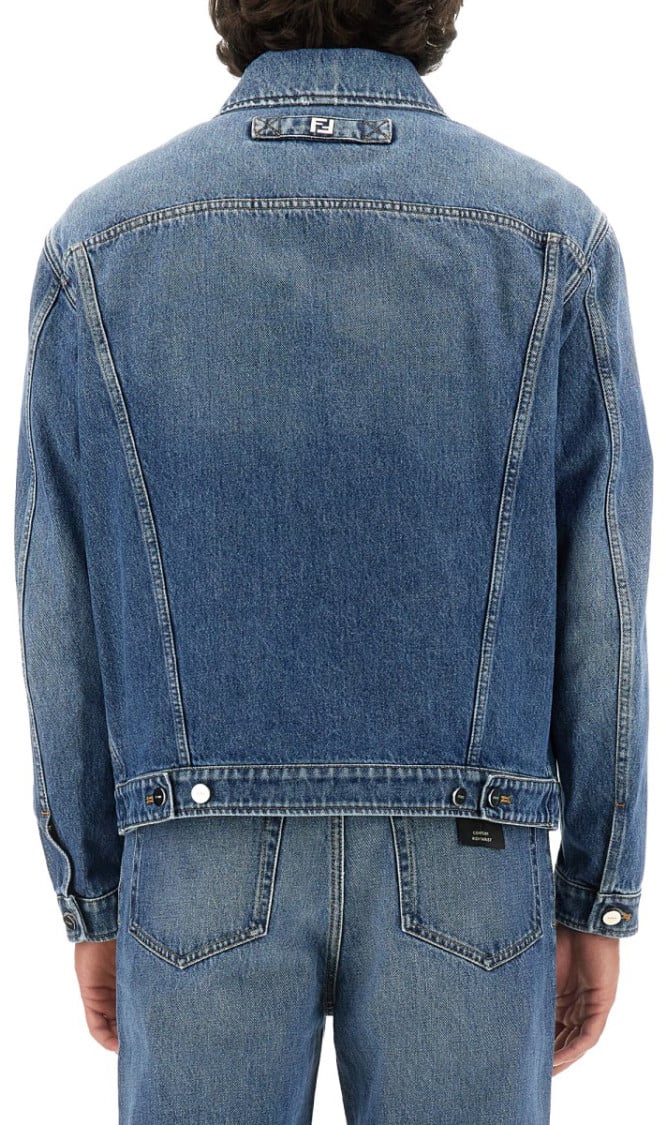 Fendi Classic Blue Denim Jacket Blauw