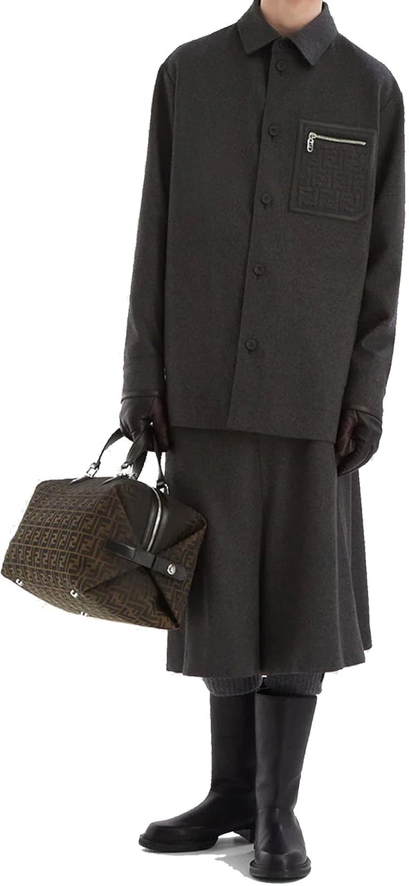 Fendi Fendi Go-To Cashmere Jacket Grijs