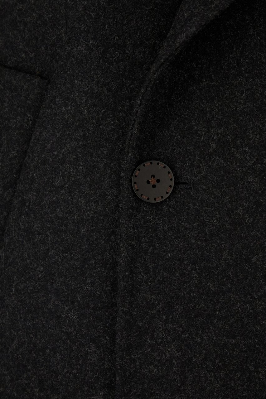 Fendi Fendi Charcoal wool coat Zwart