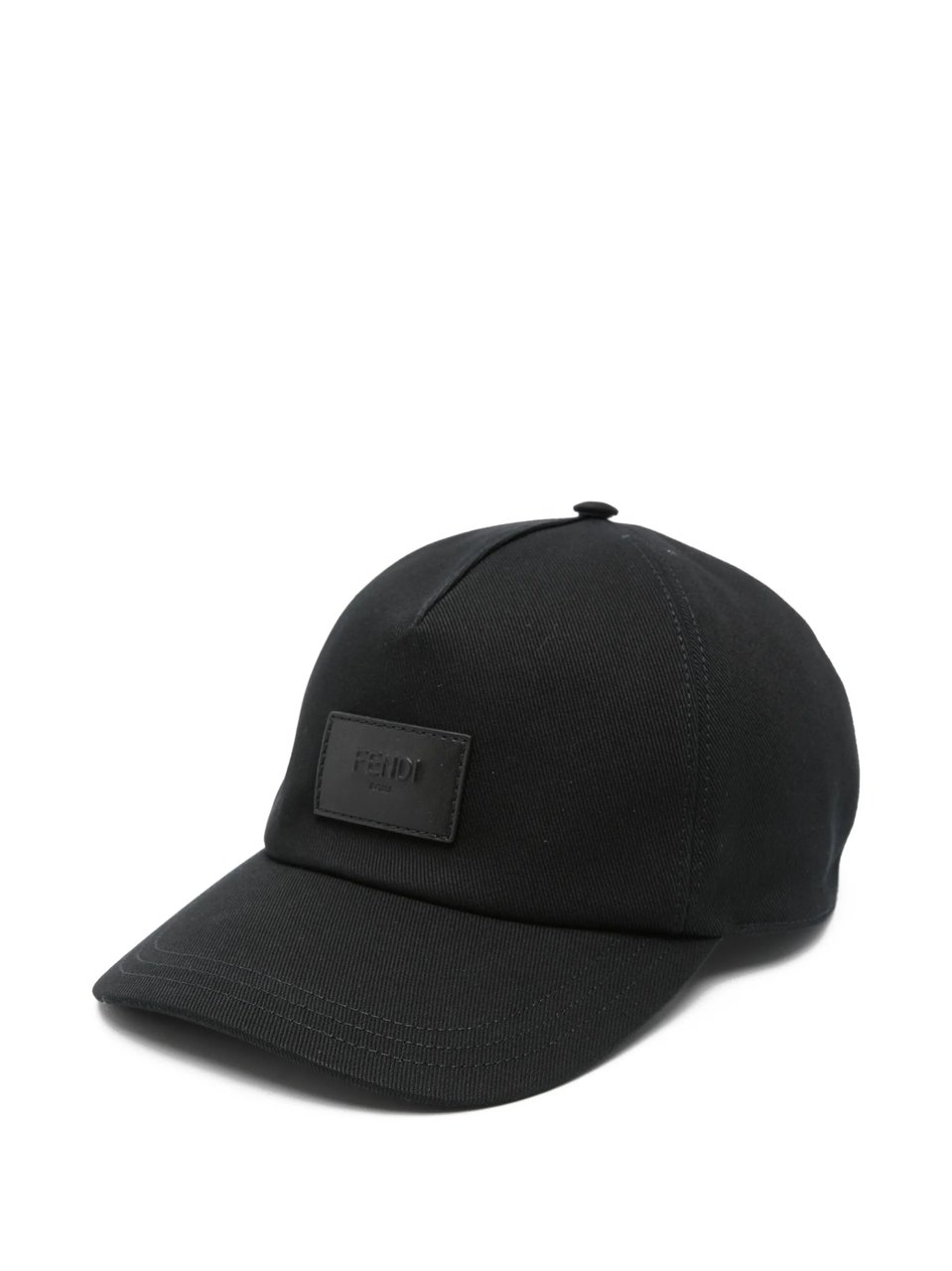 Fendi Baseball Structured Black Adjustable Patch Cap Zwart