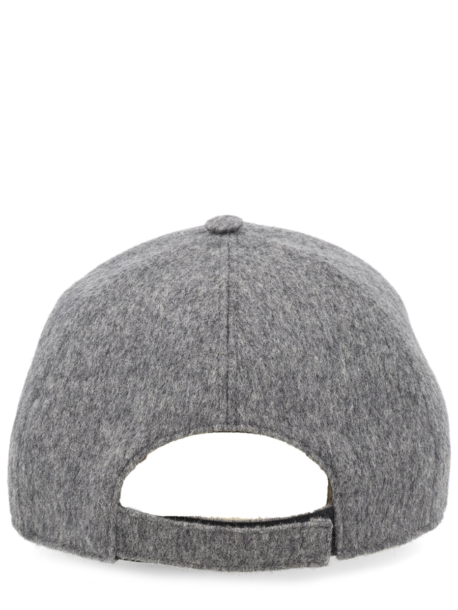 Fendi Wool-Cashmere Blend Six-Panel Baseball Hat Grijs