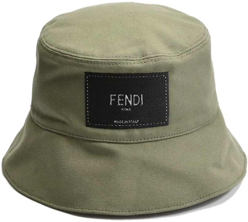 Fendi Logo Tag Bucket Hat Groen