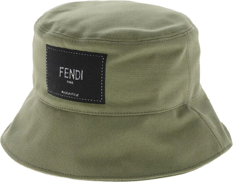 Fendi Logo Tag Bucket Hat Groen