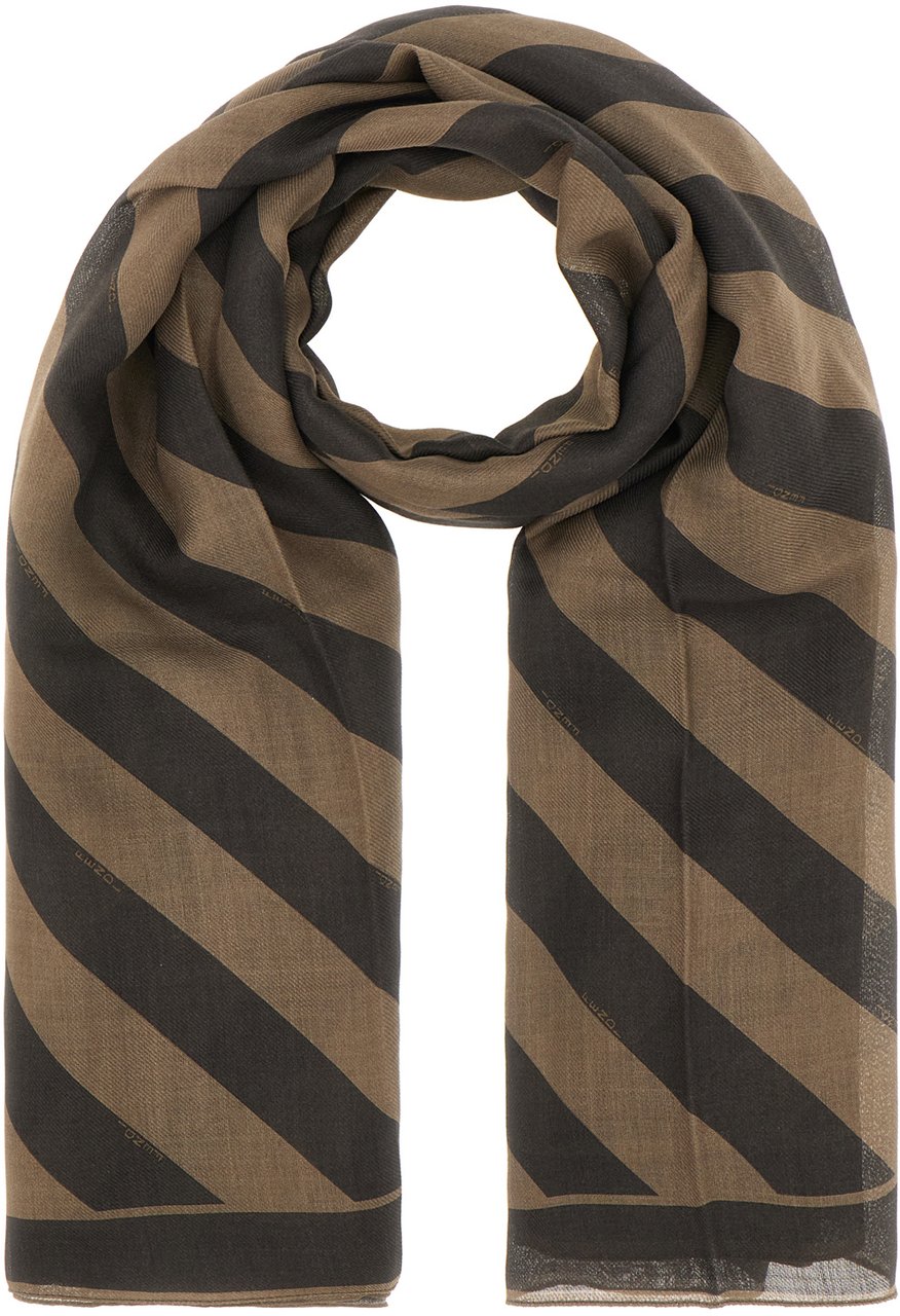 Fendi Fendi Embroidered linen and wool scarf Divers