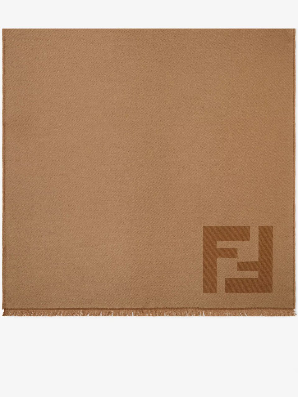 Fendi FF Long Rectangular Warm Camel Scarf Bruin
