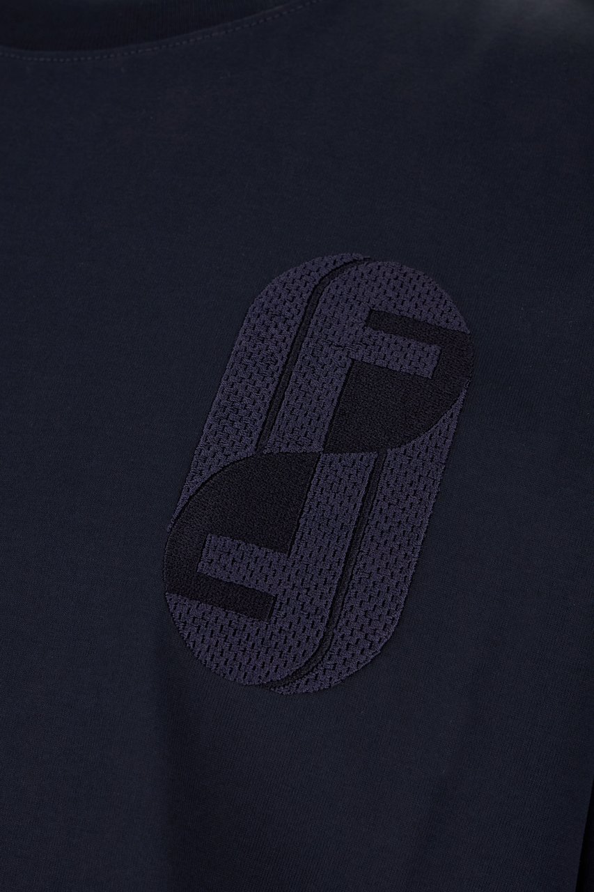 Fendi Fendi Navy blue cotton t-shirt Blauw