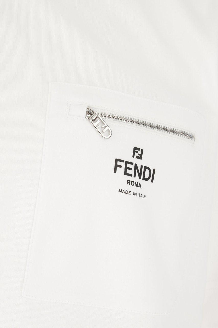Fendi Fendi White cotton oversize t-shirt Wit