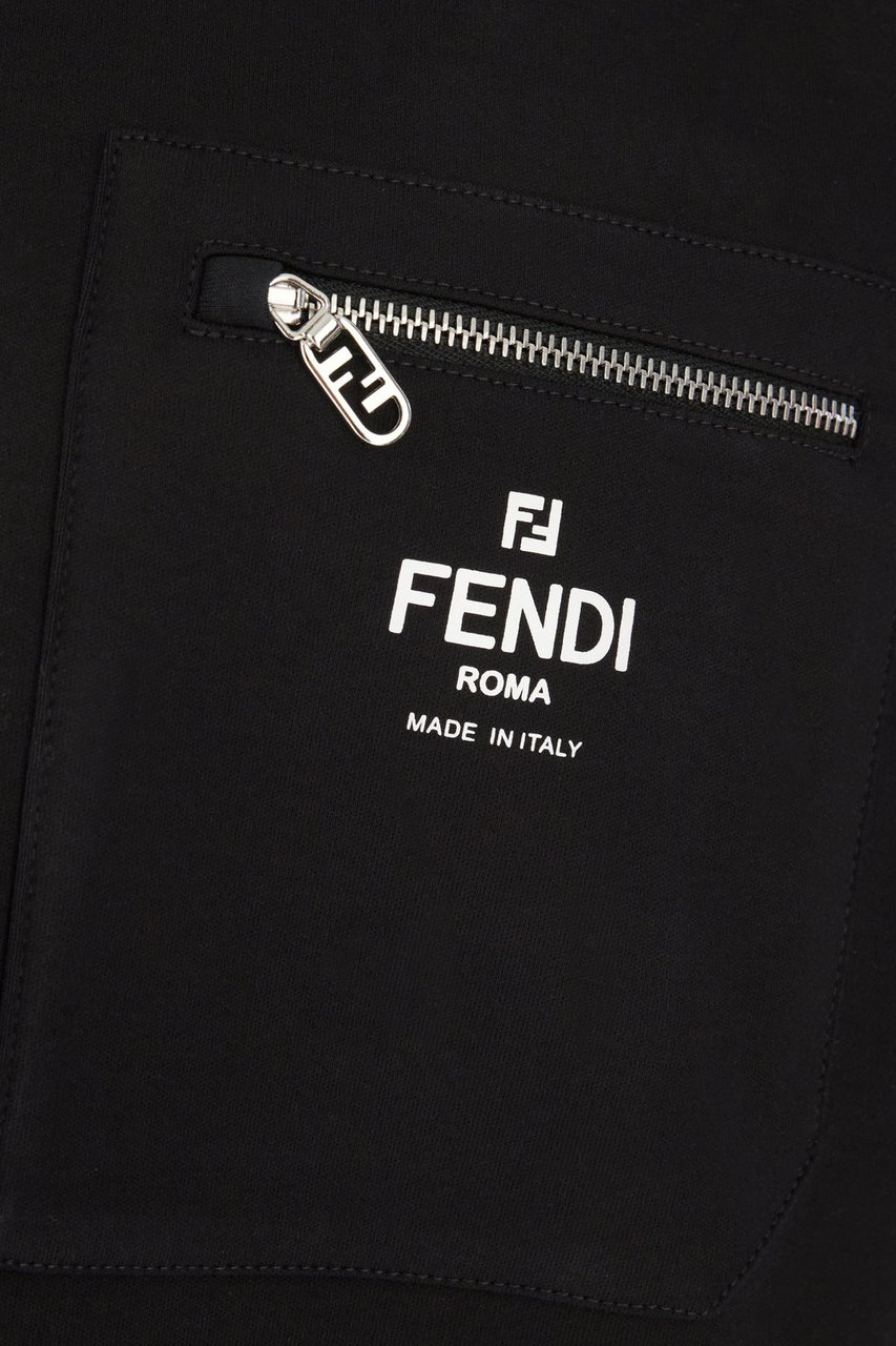 Fendi Fendi Black cotton oversize t-shirt Zwart
