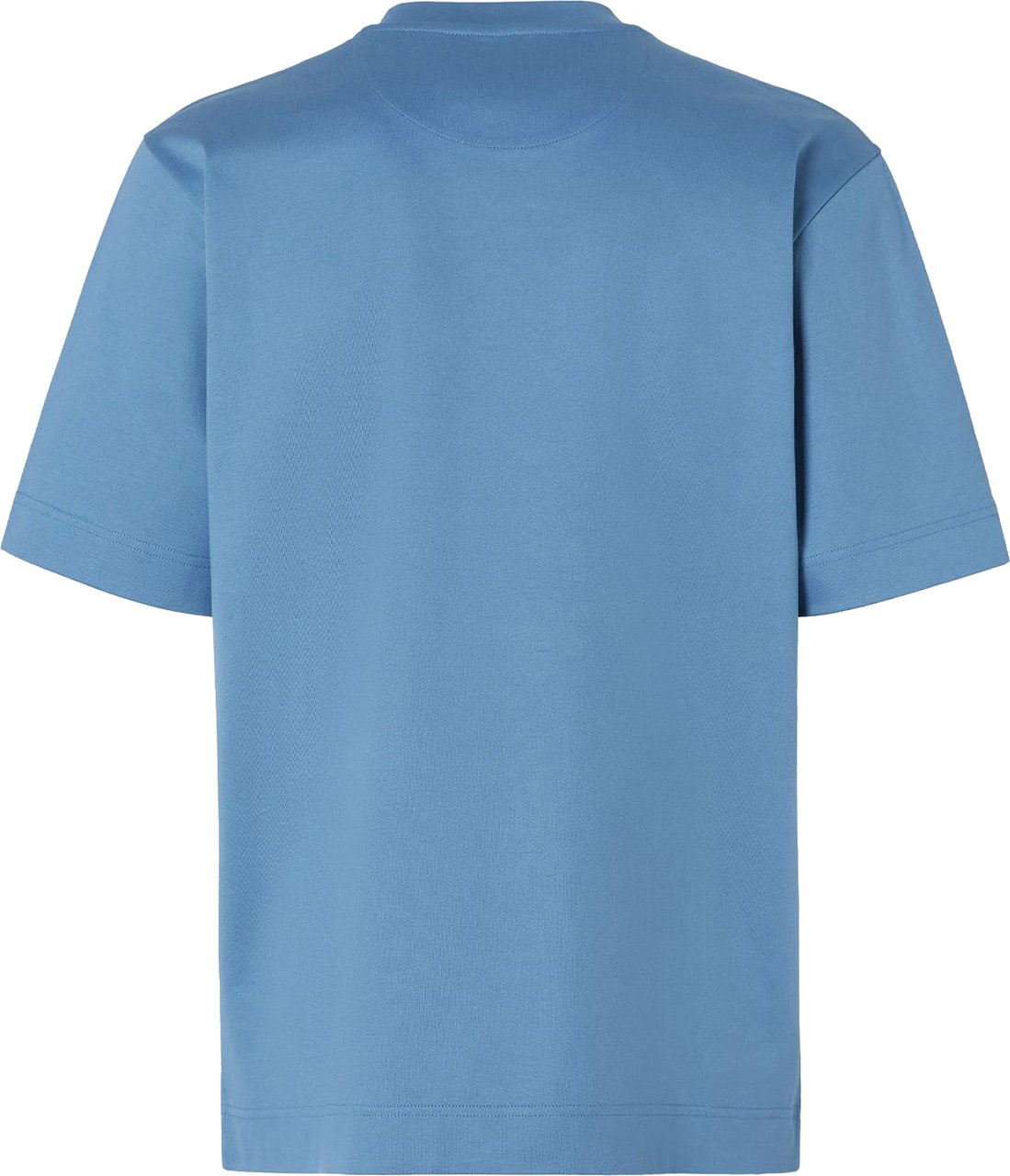 Fendi Relaxed-Fit Blue Logo Detail T-Shirt Blauw