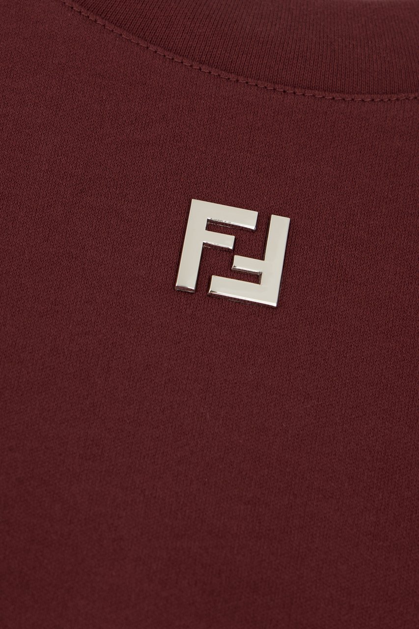 Fendi Fendi Burgundy cotton oversize t-shirt Rood