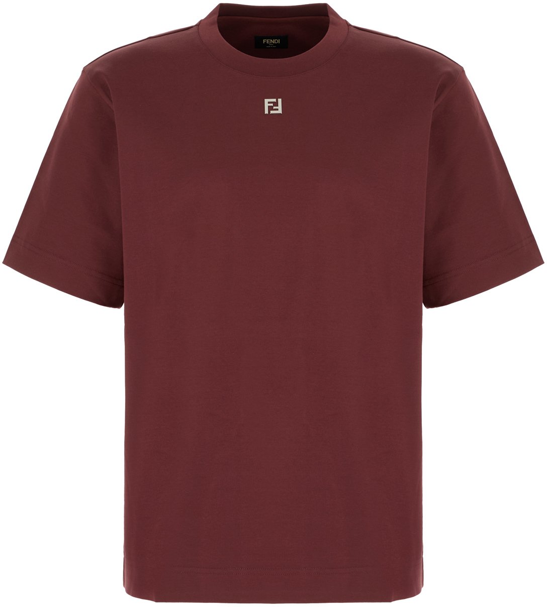 Fendi Fendi Burgundy cotton oversize t-shirt Rood