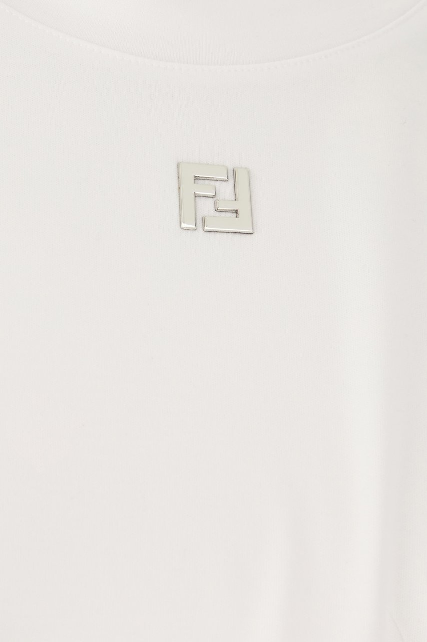Fendi Fendi White cotton oversize t-shirt Wit