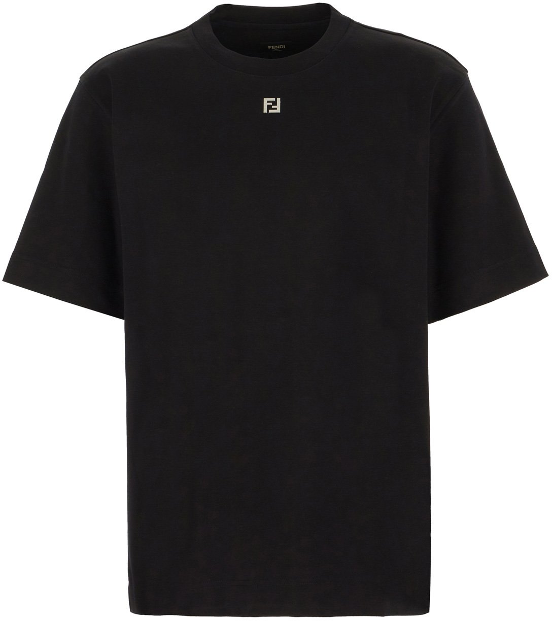 Fendi Fendi Black cotton oversize t-shirt Zwart