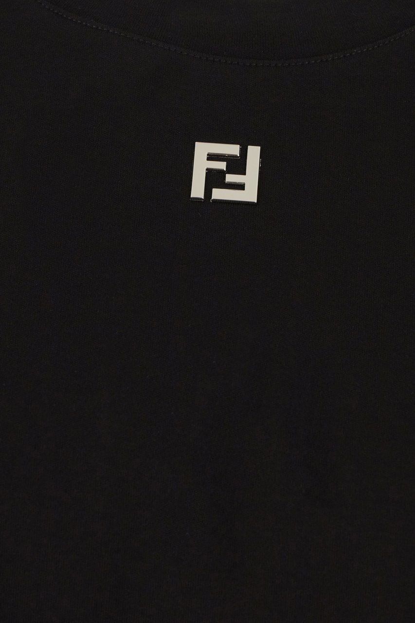 Fendi Fendi Black cotton oversize t-shirt Zwart