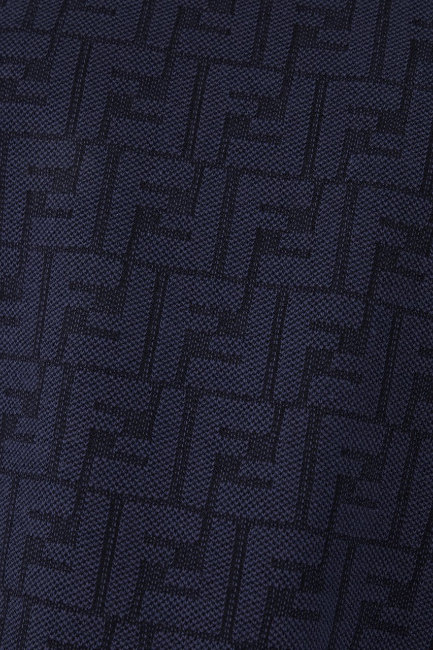 Fendi Embroidered cotton t-shirt Blauw