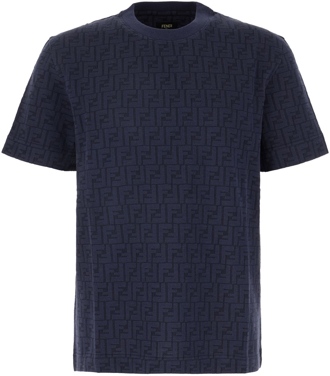 Fendi Embroidered cotton t-shirt Blauw