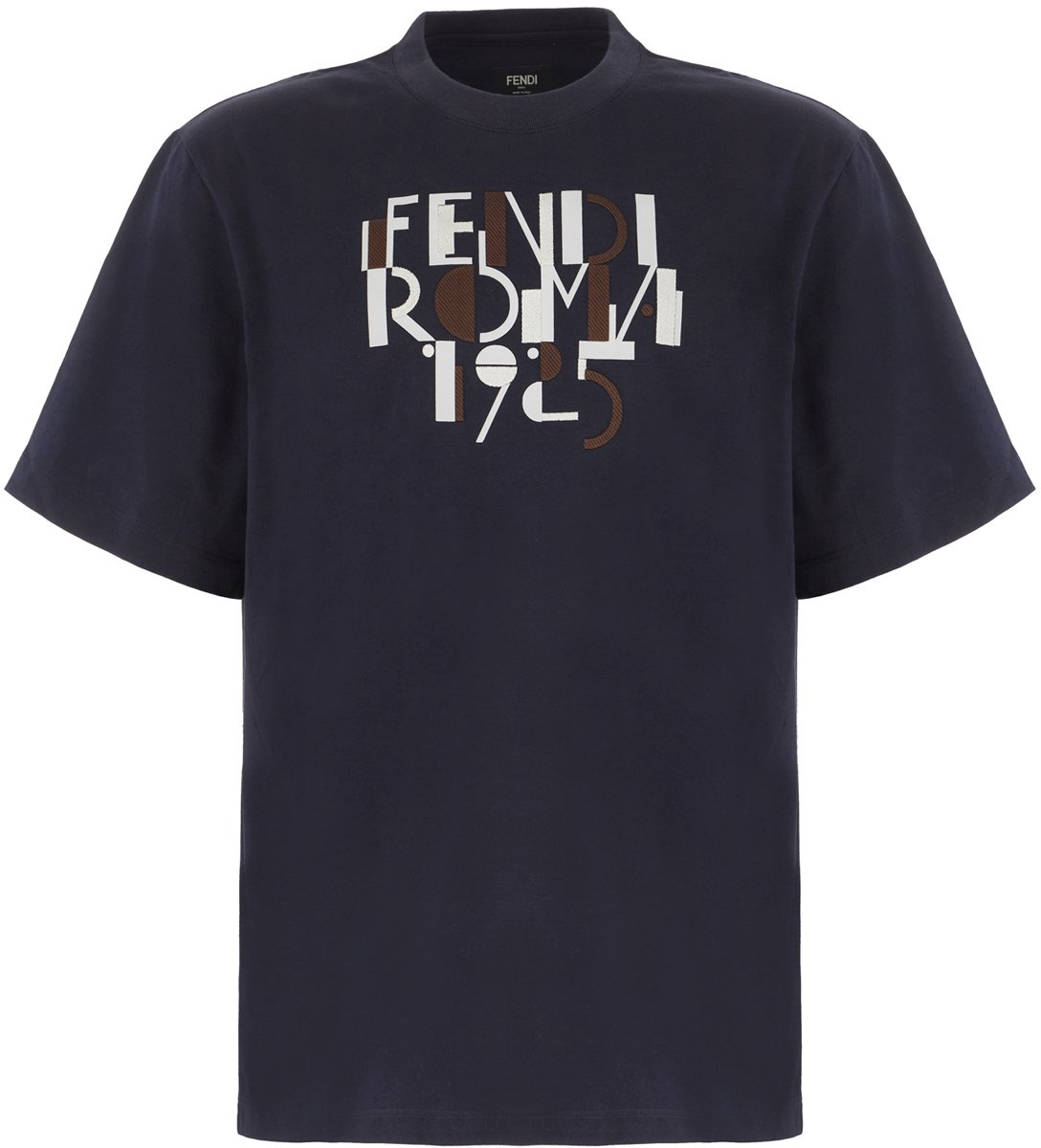 Fendi Fendi Navy blue cotton t-shirt Blauw