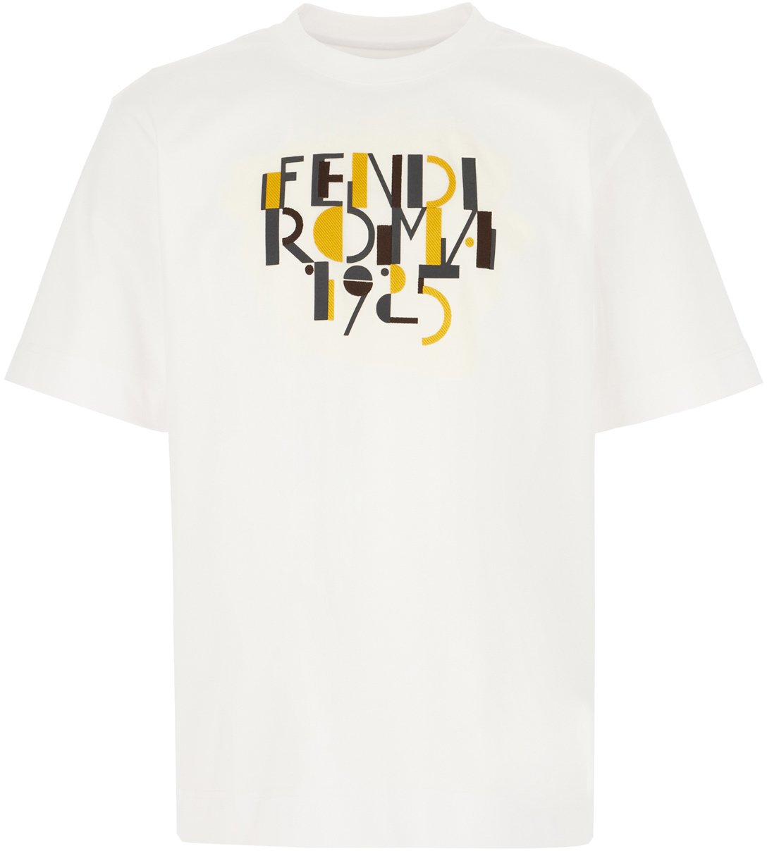 Fendi Fendi Ivory cotton t-shirt Neutraal