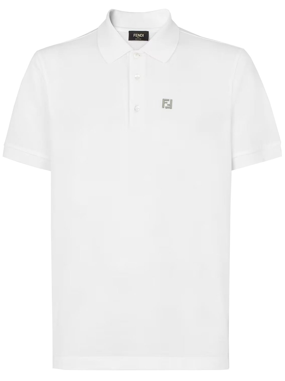 Fendi Slim-Fit Black Classic Collar Logo Polo Wit