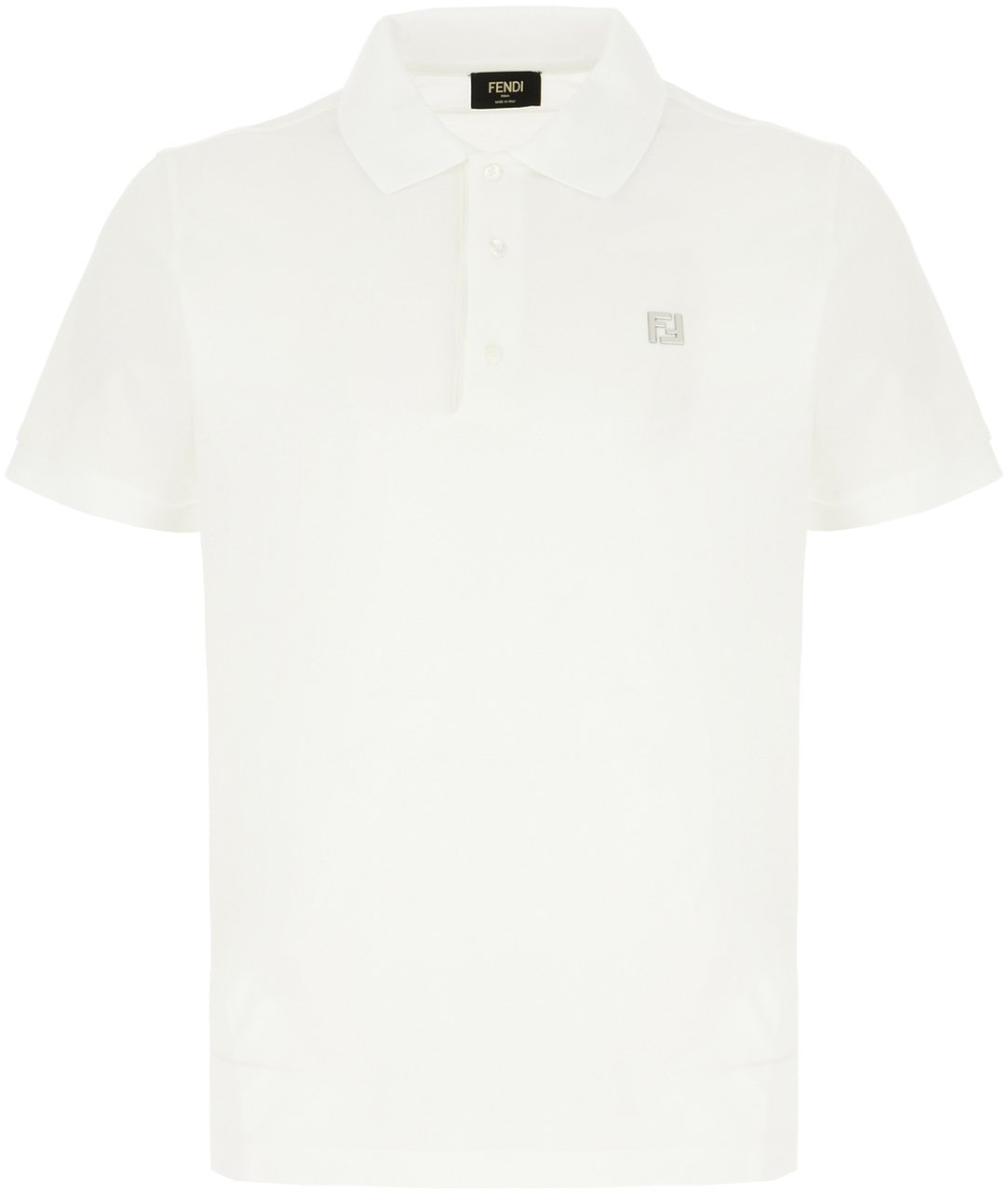 Fendi Fendi White piquet polo shirt Wit