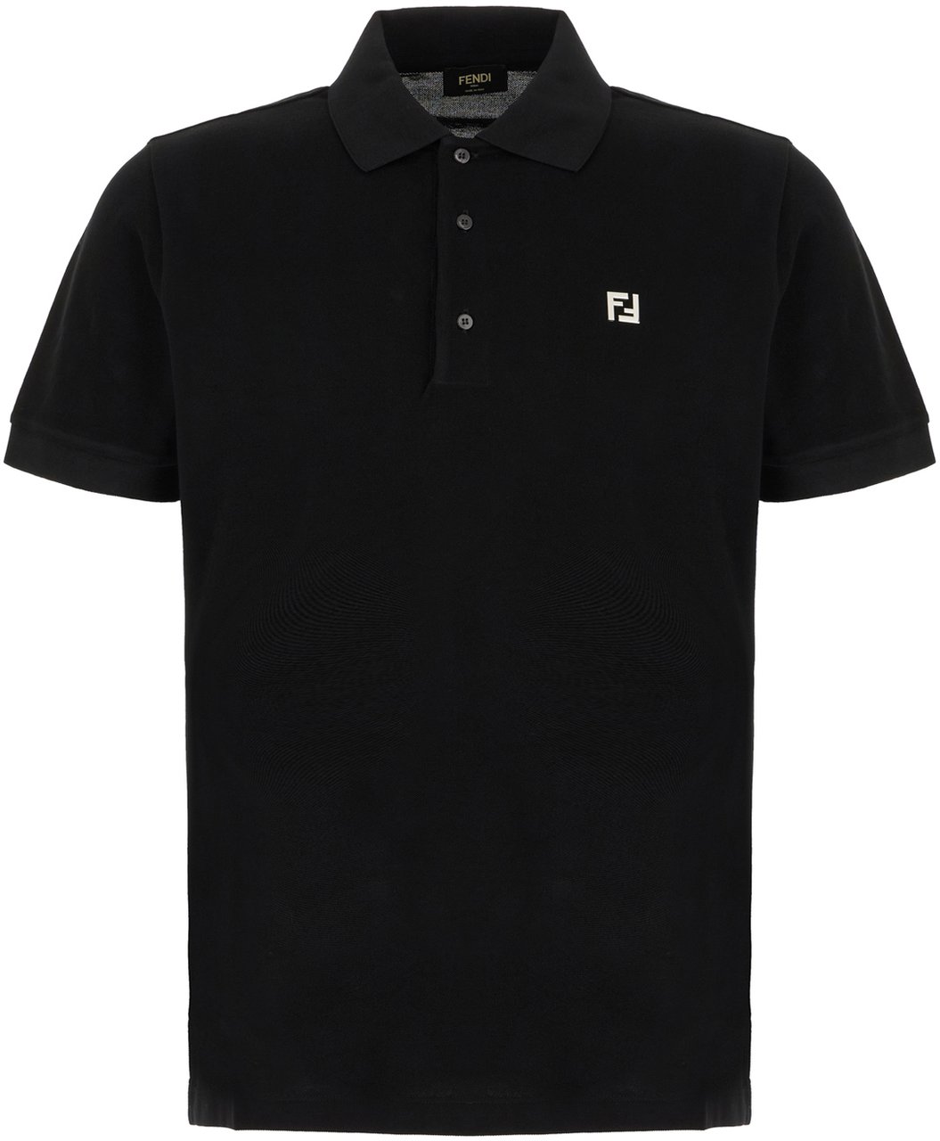 Fendi Fendi Black piquet polo shirt Zwart