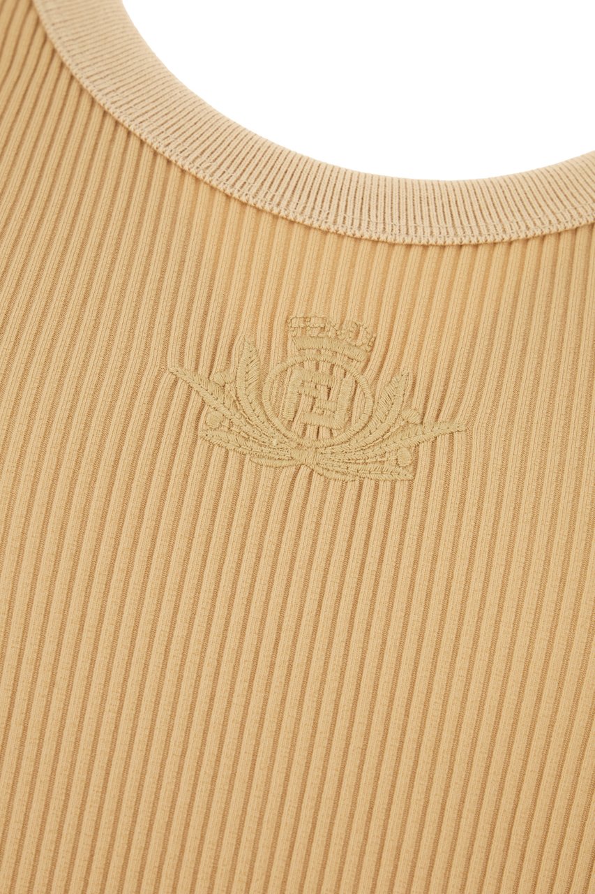 Fendi Fendi Beige stretch nylon tank top Beige