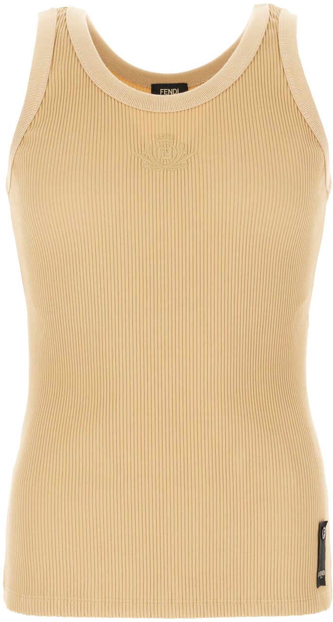Fendi Fendi Beige stretch nylon tank top Beige