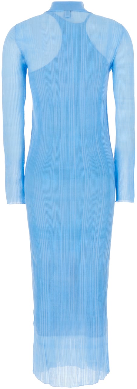 Fendi Fendi Light blue silk blend long dress Lichtblauw
