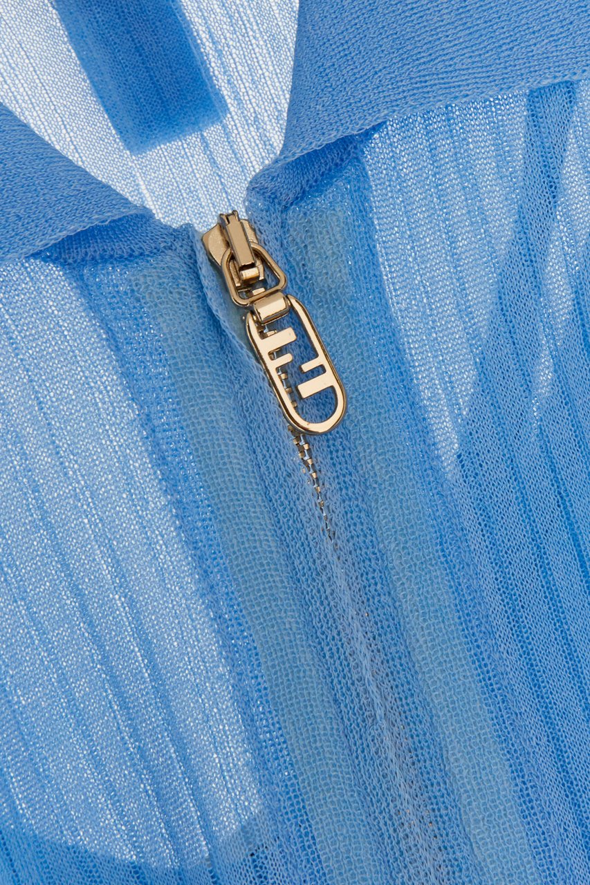 Fendi Fendi Light blue silk blend long dress Lichtblauw