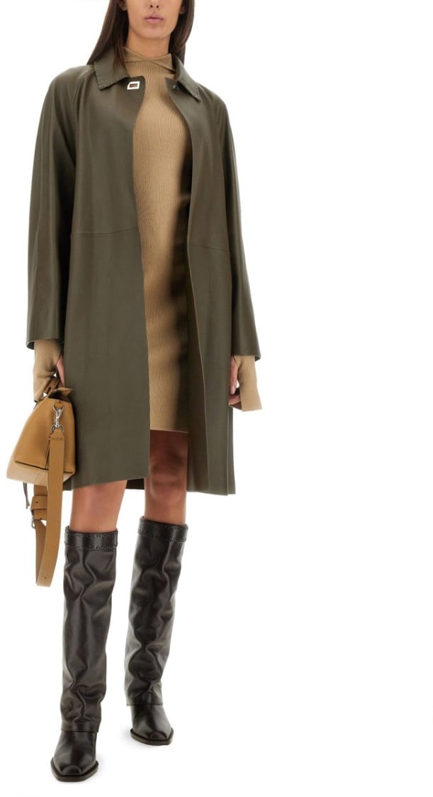 Fendi Slim-Fit Wool And Silk Dress Neutraal