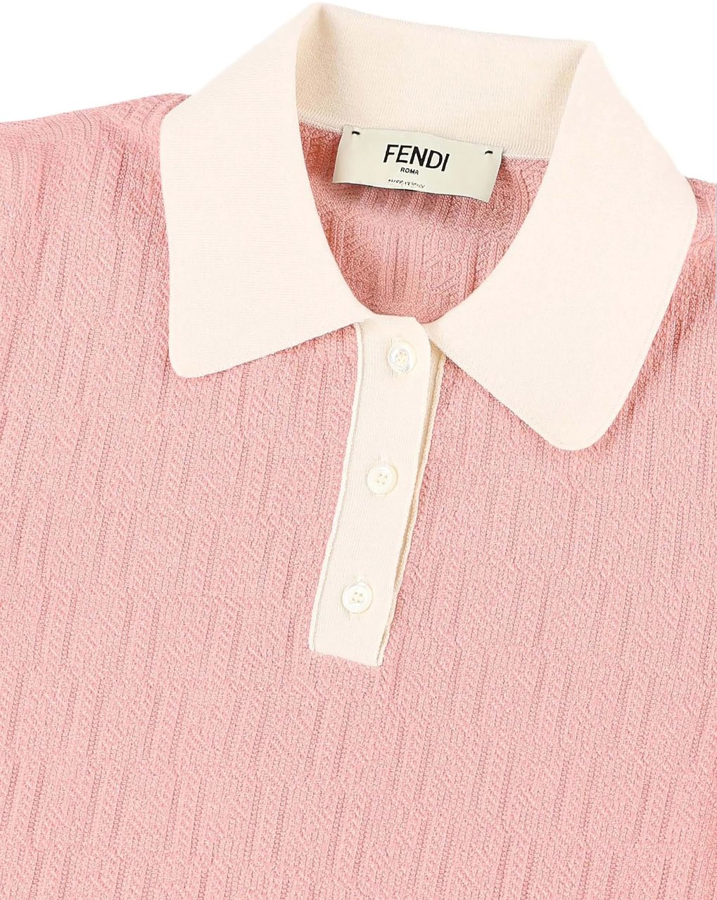 Fendi Color Block FF Fitted Pink Knit Dress Roze