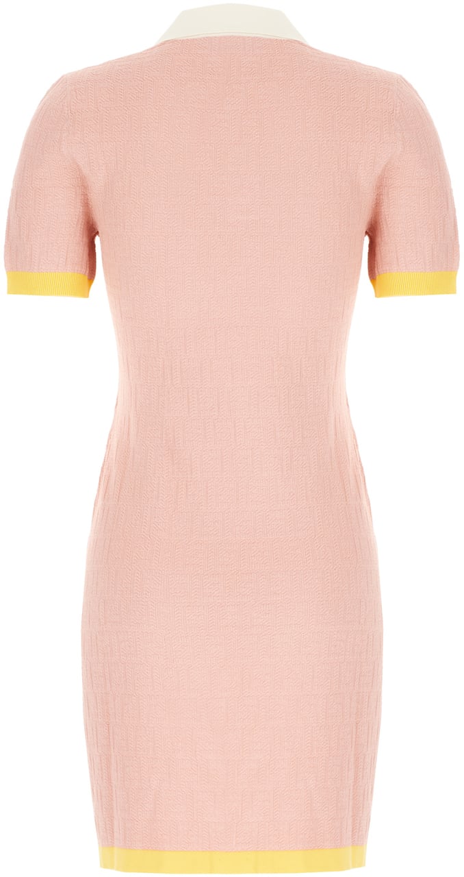 Fendi Fendi Pink stretch cotton blend polo dress Roze