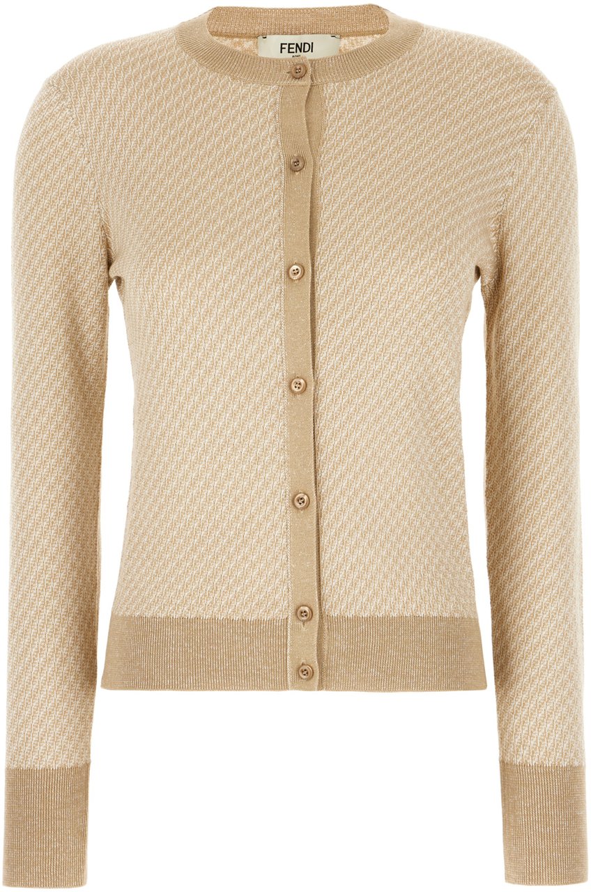 Fendi Fendi Embroidered silk blend cardigan Divers