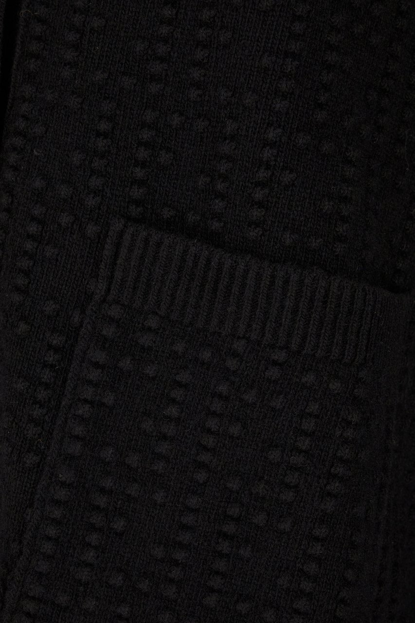 Fendi Fendi Black stretch wool blend cardigan Zwart