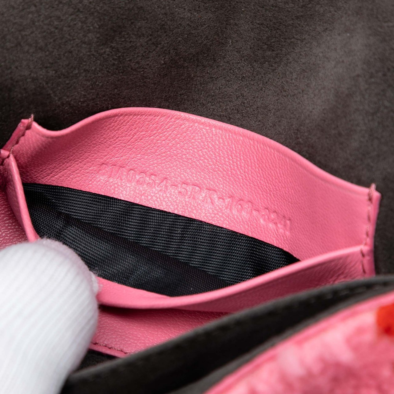 Fendi Micro Bicolor Shearling Baguette Satchel Roze