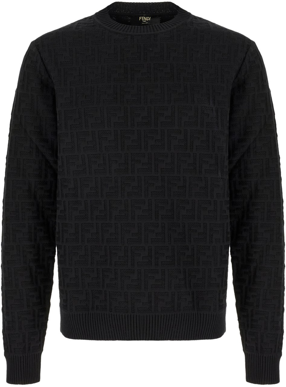 Fendi Fendi Black cotton sweater Zwart