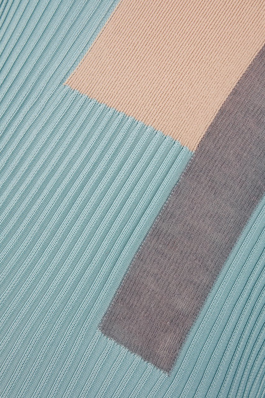 Fendi Fendi Pastel light blue stretch silk blend top Lichtblauw